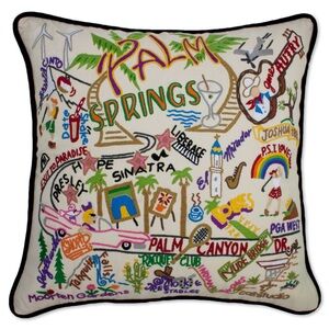 Vibrant Palm Springs Embroidered Pillow